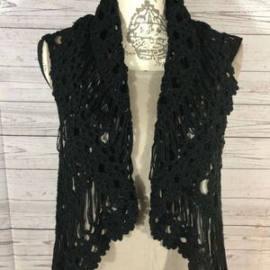 Black Crochet Shrug,‎ M/L